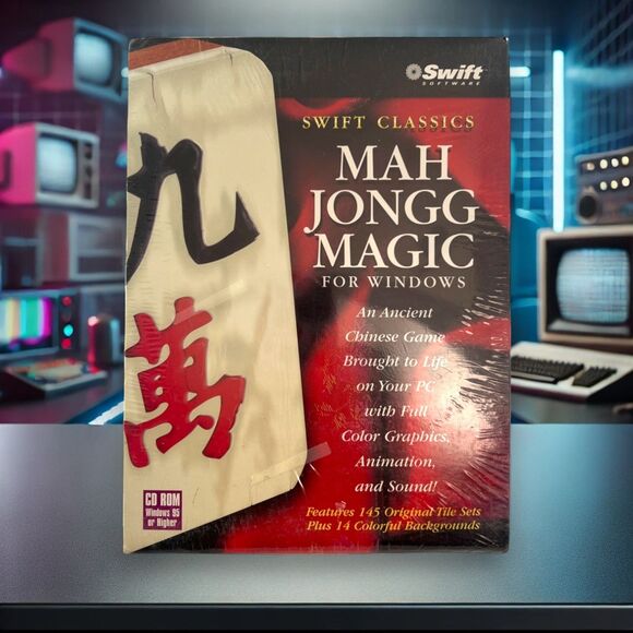 Swift Classics: MAH JONGG MAGIC for Windows PC Game CD (1998 Cosmi) - Picture 1 of 8